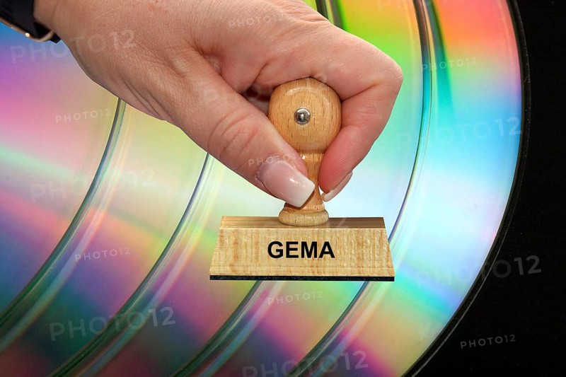 CD, DVD, stamp, GEMA, fees, music industry, data carrier, storage medium studio recording, Federal Republic of Germany