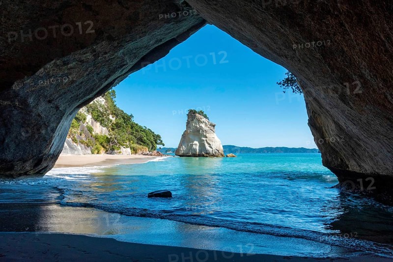 Scenic Cathedral Cove at Coromandel peninsula, New Zealand, Oceania