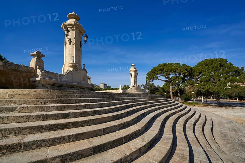 Valencia Puente pont del Mar bridge stairs detail in Spain