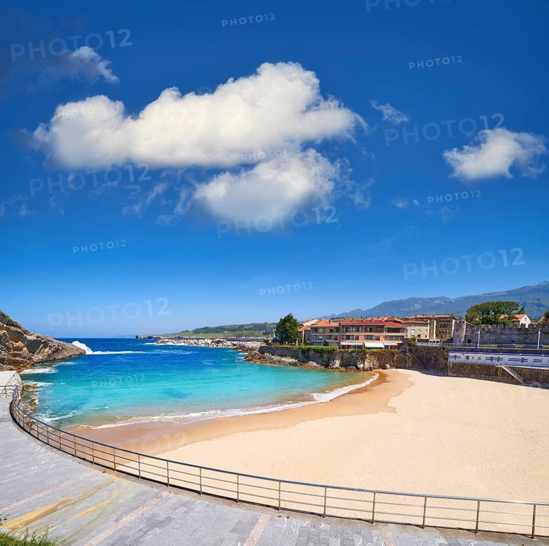 Llanes El Sablon beach in Asturias of Spain