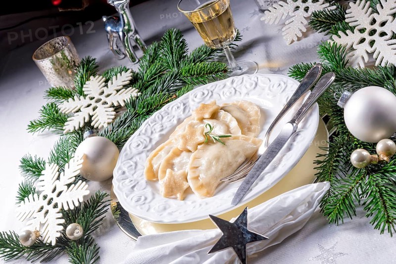 Traditional christmas pierogi