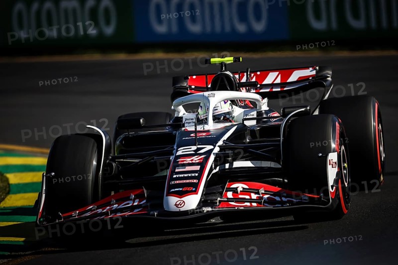 MELBOURNE, AUSTRALIA, MARCH 22: Nico Hulkenberg of Germany drives the Haas F1 VF-24 Ferrari during second practice in the 2024 Australian Grand Prix at Albert Park in Melbourne, Australia, Oceania