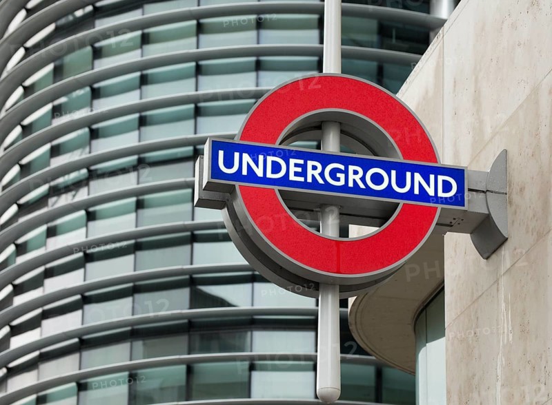 Subway station and subway sign in London