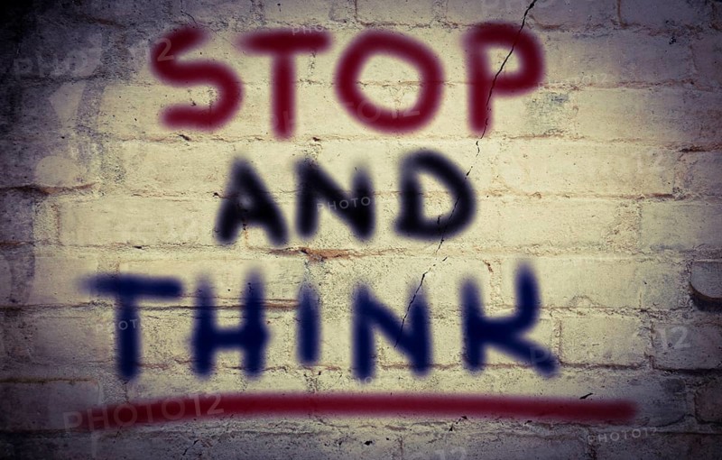 Stop And Think Concept