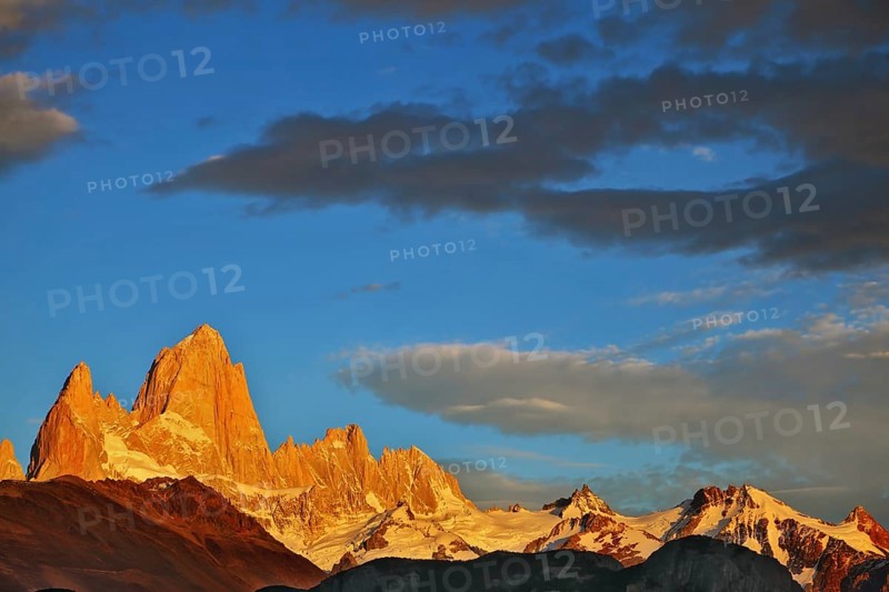 The magnificent sunrise over Mount Fitzroy in Patagonia