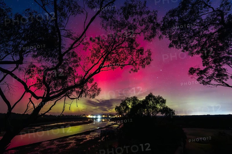 MELBOURNE, AUSTRALIA, AUGUST 12: Increased solar activity results in the Aurora Australis being visible in southerly areas of Australia. This image taken from near Blind Bight in Melbourne, Australia on August 12 2024