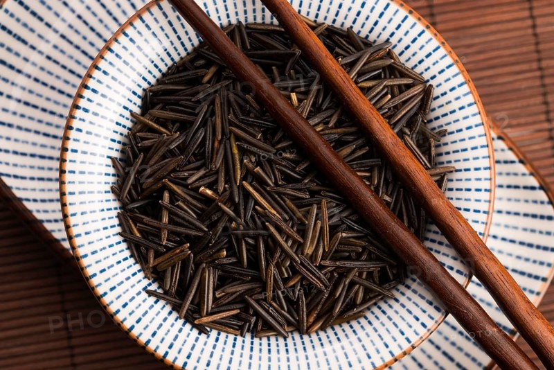 Wild rice in a white ceramic bowl