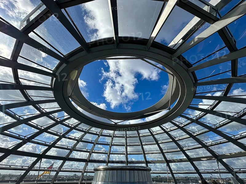 Roof construction of the Reichstag dome in Berlin, Berlin, Germany, Europe