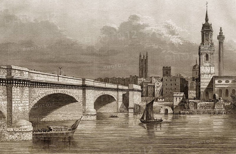 Kingston Bridge, London, England, 19. Jahrhundert