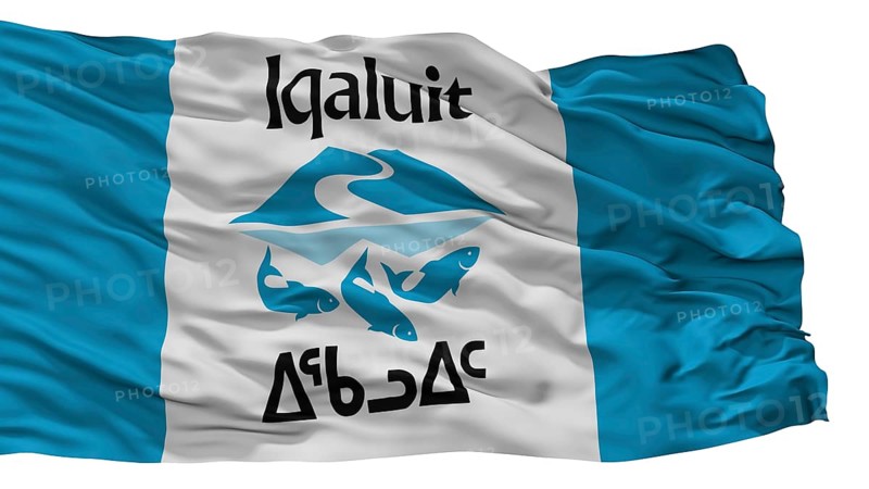 Iqaluit City Flag, Country Canada, Nunavut Province, Isolated On White Background