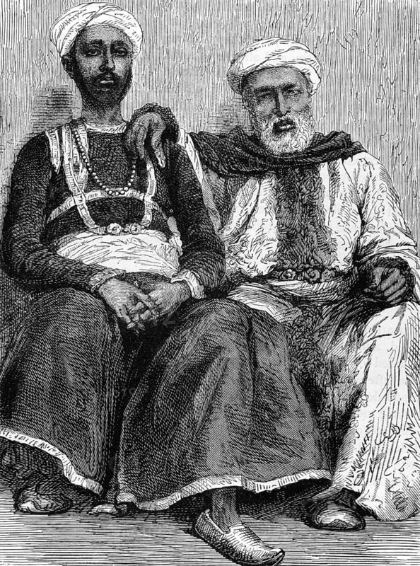 Natives from Hyderabad on engraving from 1800s