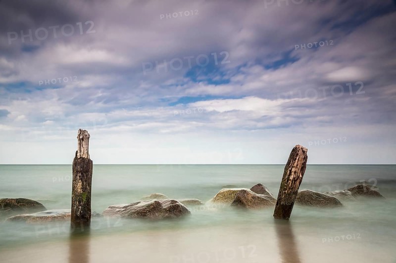 Groyne on the coast of the Baltic Sea