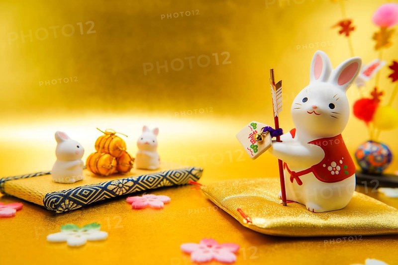 Rabbit years New Years card material (2023). Shooting Location: Yokohama-city kanagawa prefecture