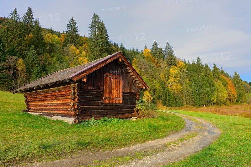 Heustadl am Geroldsee, Upper Bavaria, Germany, Haystack, Upper Bavaria, Germany, Europe