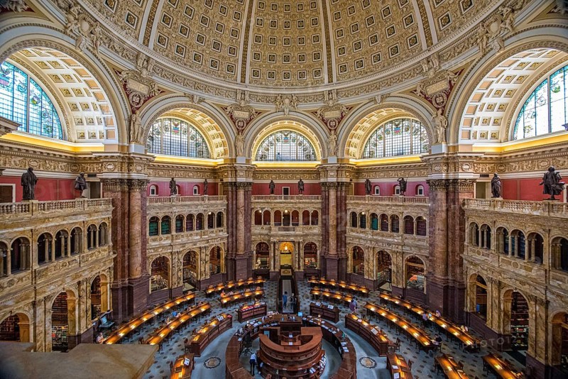 WASHINGTON, USA, AUGUST 13, 2022, Inside the Library of Congress in Washington DC, USA, North America