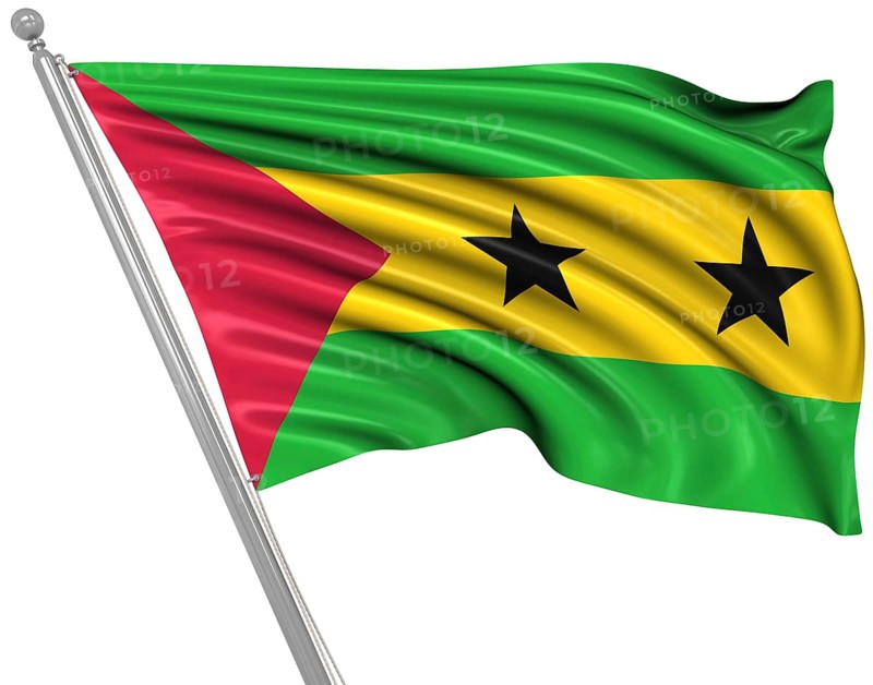 Flag of Sao Tome and Principe, This is a computer generated and 3d rendered image