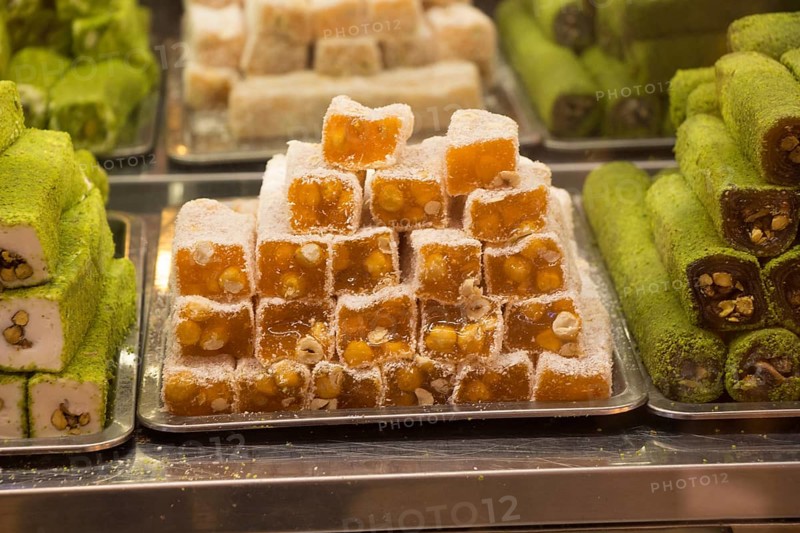 Load of traditional turkish delight rahat lokum