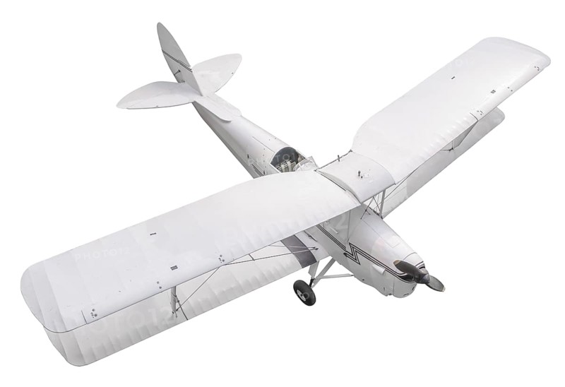 Isolated Vintage Biplane Aircraft From Above