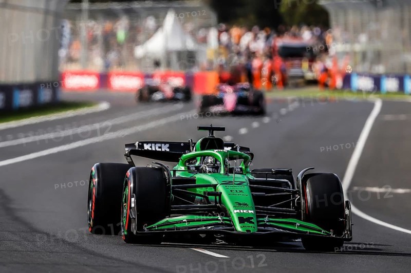 MELBOURNE, AUSTRALIA - MARCH 14: Nico Hulkenberg of Germany drives the Stake F1 Team Kick Sauber C45 during second practice in the 2025 Australian Grand Prix at Albert Park in Melbourne, Australia, Oceania