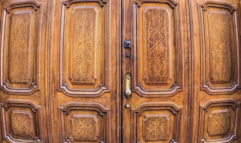 Original freemasonry door in Italy - authentic door, more than 200 years old