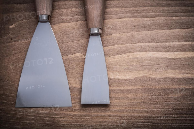 Colour spatula on wooden panel
