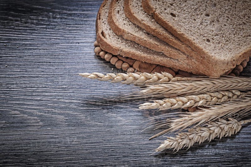 Rye wheat ears sliced bread food and drink concept
