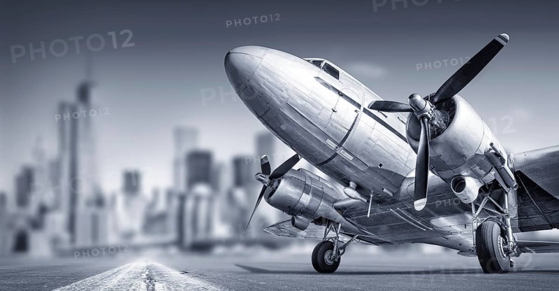old aircraft against a skyline
