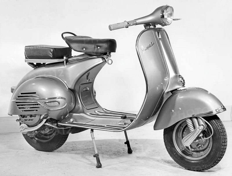 Vespa. An italian brand of scooter manufactured by Piaggio. On 23 April 1946, Piaggio & C. S.p.A. filed a patent for a motor cycle with a rational complex of organs and elements with body combined with the mudguards and bonnet covering all the mechanical parts. Shortly thereafter, the Vespa made its first public appearance. 1958