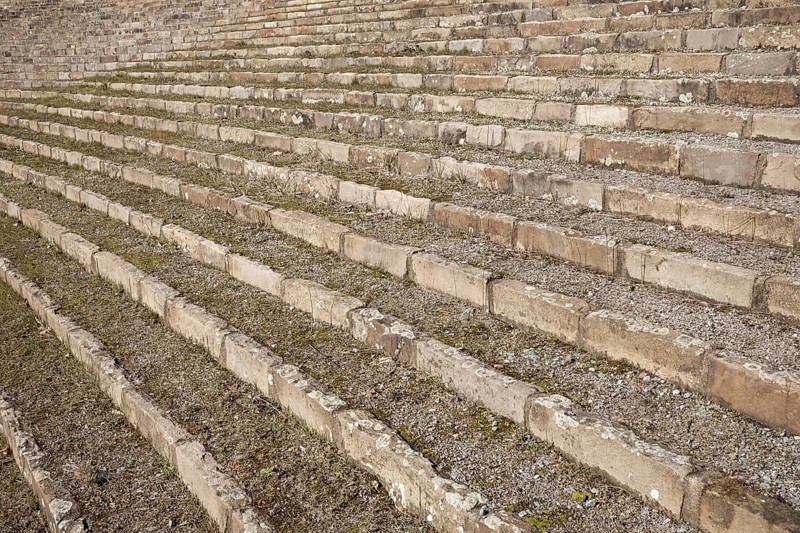 Steps tribune of an antique amphitheater