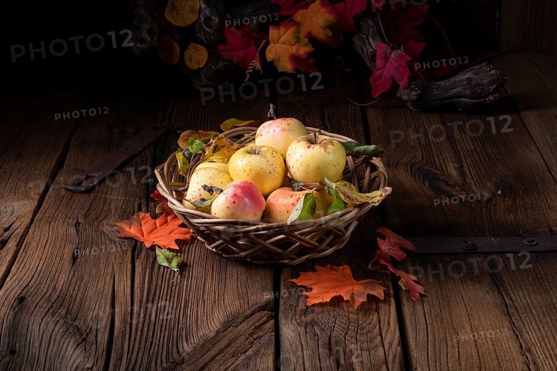 Fresh and delicious organic apples in a basket