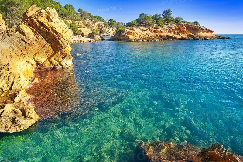Ametlla L'ametlla de mar beach illot in Costa dorada of Tarragona in Catalonia