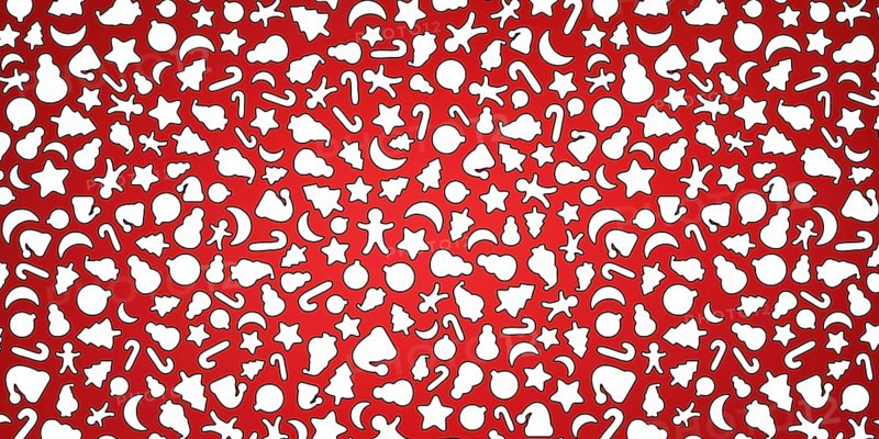 Red and White Christmas background, Christmas icons elements banner