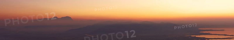 Evening atmosphere in the Rhine Valley, panoramic view from the Pfänder