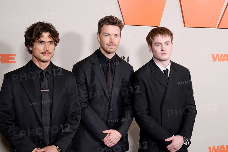 Charles Melton, Will Poulter and Kit Connor at the Los Angeles premiere of A24's 'Warfare' held at the DGA Theater in Los Angeles, USA on March 27, 2025, Los Angeles, California, USA, North America