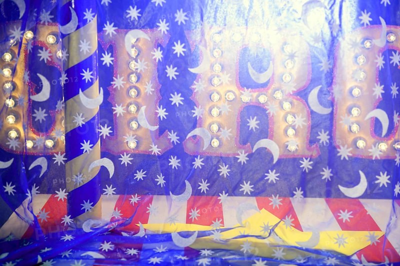 Circus concept metaphor recreation with clown equipment still life