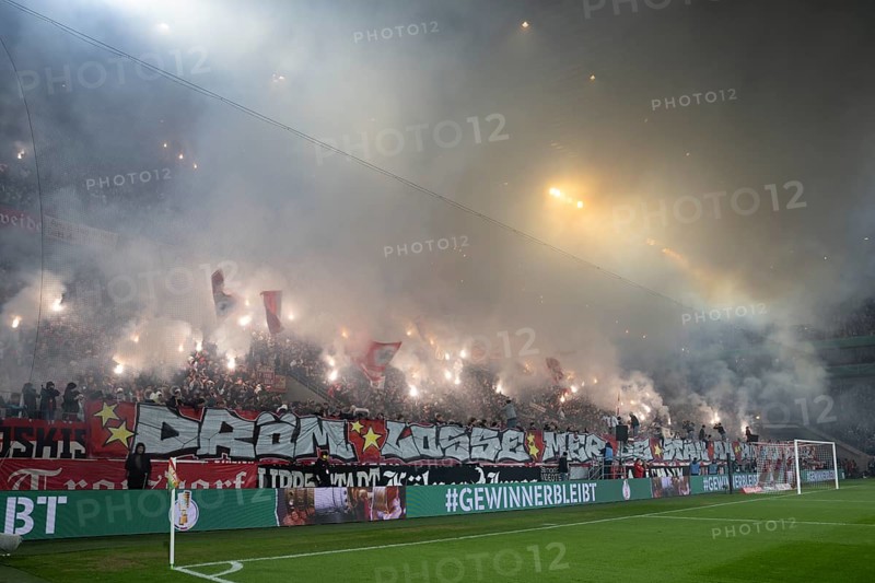 BEAUTIFUL SPORTS/ (DFL/DFB REGULATIONS PROHIBIT ANY USE OF PHOTOGRAPHS AS IMAGE SEQUENCES AND/OR QUASI-VIDEO) Cologne, RheinEnergieStadion, North Rhine-Westphalia, Pyro South Curve, DFB Cup 1.FC Köln, Hertha BSC on 04/12/2024 at RheinEnergieStadion in Cologne Germany