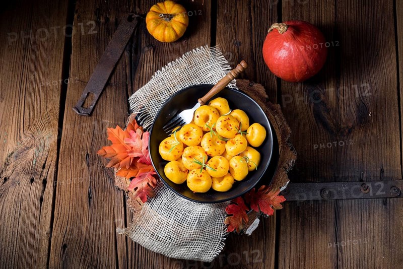 Delicious autumn dumplings with Hokkaido pumpkin puree
