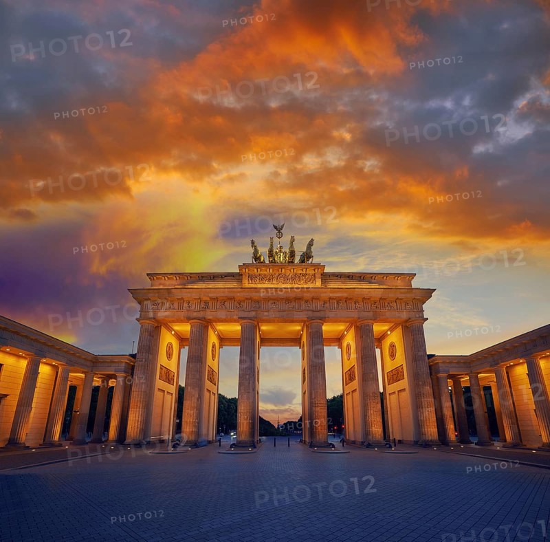 Berlin Brandenburg Gate Brandenburger Tor at sunset in Germany