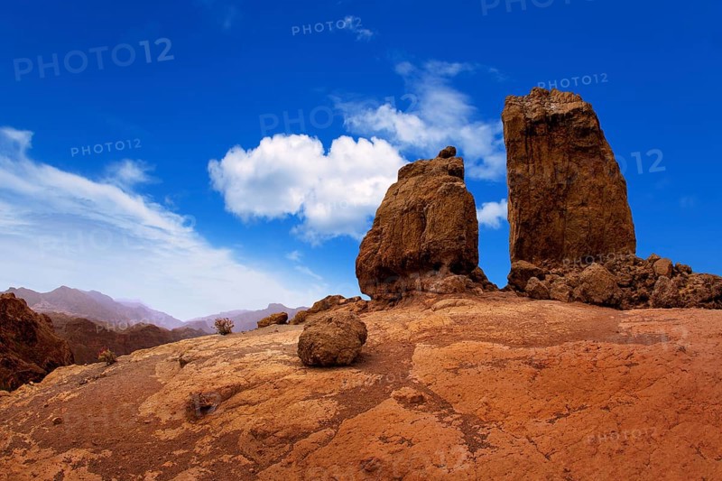 Gran canaria Roque Nublo Tejeda blue sky in canary Islands