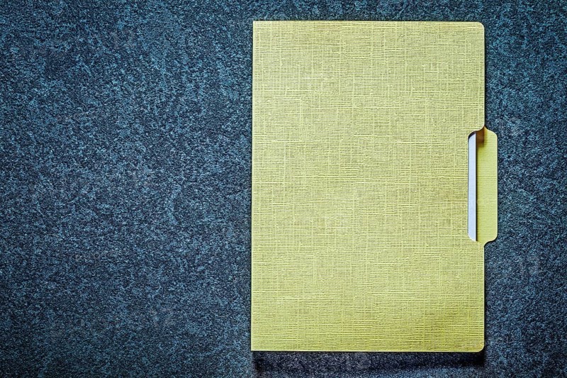 Office folder on black background