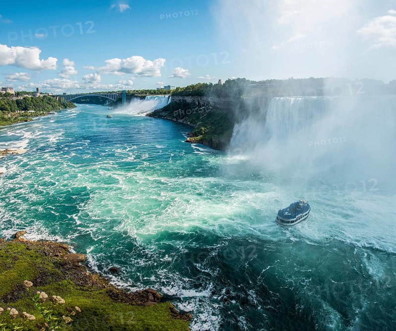 Famous Niagara Falls on a sunny day from the Canadian side