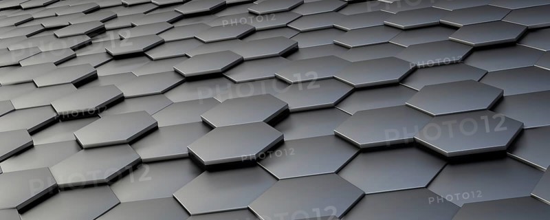 A reflective hexagon tiles background. 3D illustration
