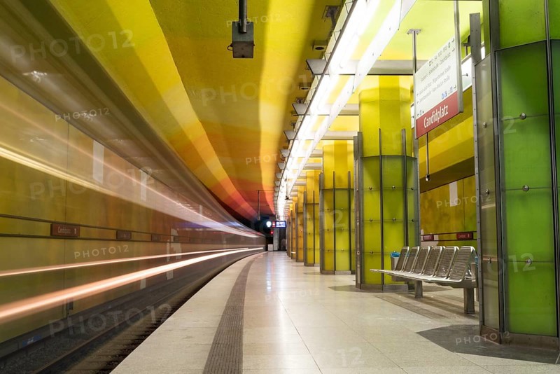 MUNICH, GERMANY, JANURAY 01, 2023, Colorful subway station Candidplatz in Munich, Bavaria, Germany, Europe
