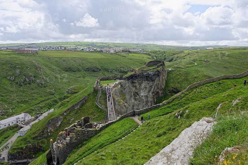 Tintagel Castle Bridge, Tintagel Castle, Tintagel, England, Great Britain