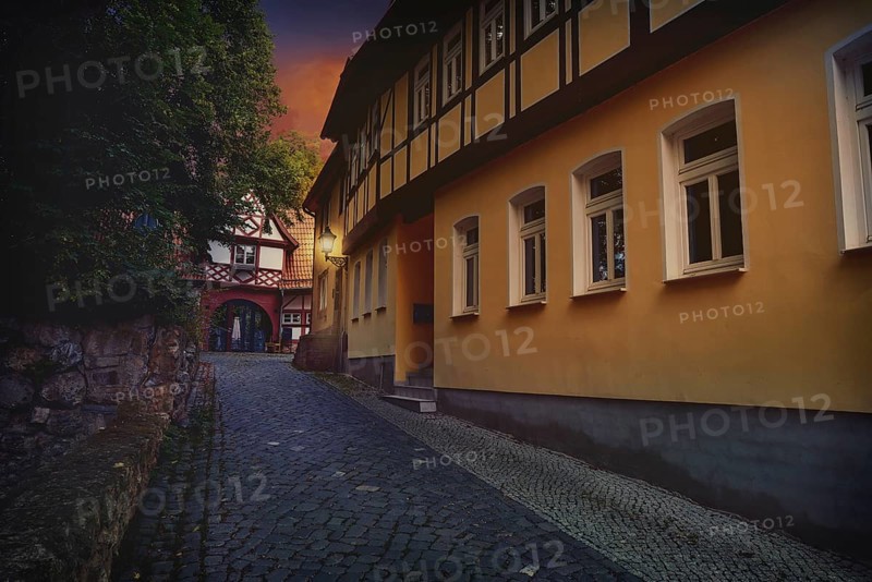Nordhausen downtown facades in Thuringia of Germany
