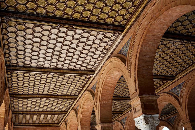 Seville Sevilla Plaza de Espana ceilings Andalusia Spain square