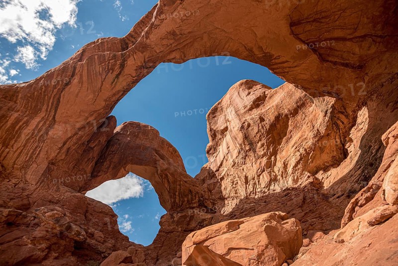 Magnificent Double Arch in Arches National Park, USA, North America