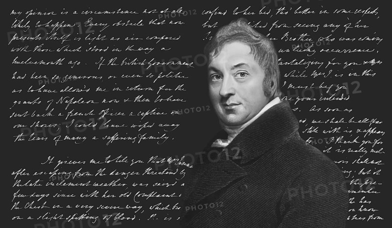 Edward Jenner, 1749-1823, English physician and scientist, digitally restored, handwritten letter