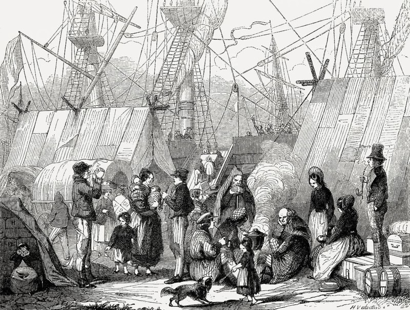 German Emigration, port of Le Havre, Normandy, France, 19th Century, Europe