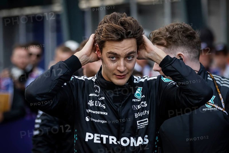 George Russell of Great Britain and Mercedes AMG Petronas F1 Team after finishing third at the Australian Formula 1 Grand Prix at Albert Park in Melbourne, Australia, Oceania
